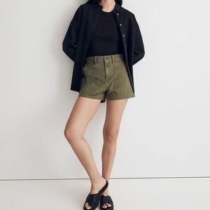 Madewell Women’s The Perfect Vintage Fatigue Shorts Size 32 Green Cotton